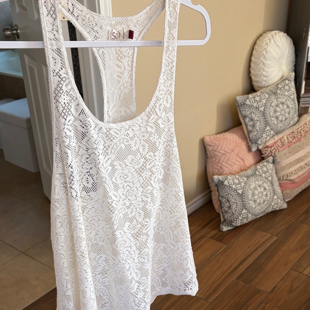 SO White Lace Tank Top